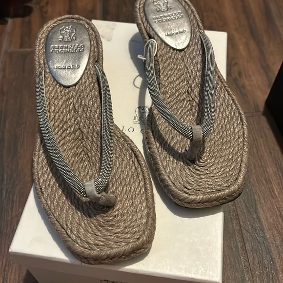 Sale. New authentic Brunello Cucinelli embellished slippers